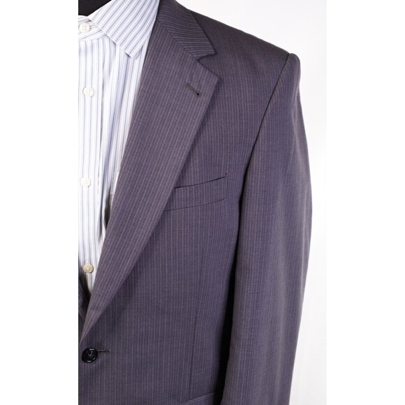 Jos. A. Bank Men 2 Button Grey Blazer 39R Wool Regular Fit Coat Jacket Striped - Picture 5 of 12